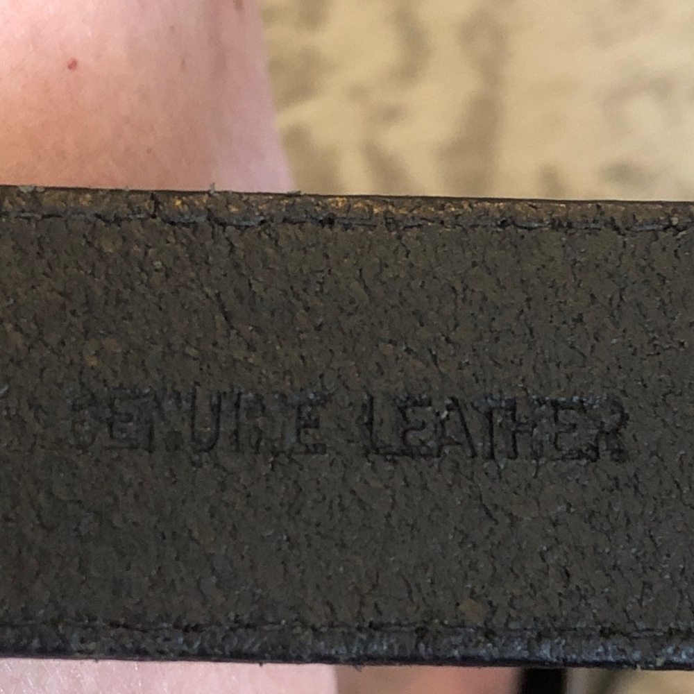Genuine Black Leather Belt with Decorative Silver Conchas, Buckle, & Keepers, 38 - Picture 7 of 8
